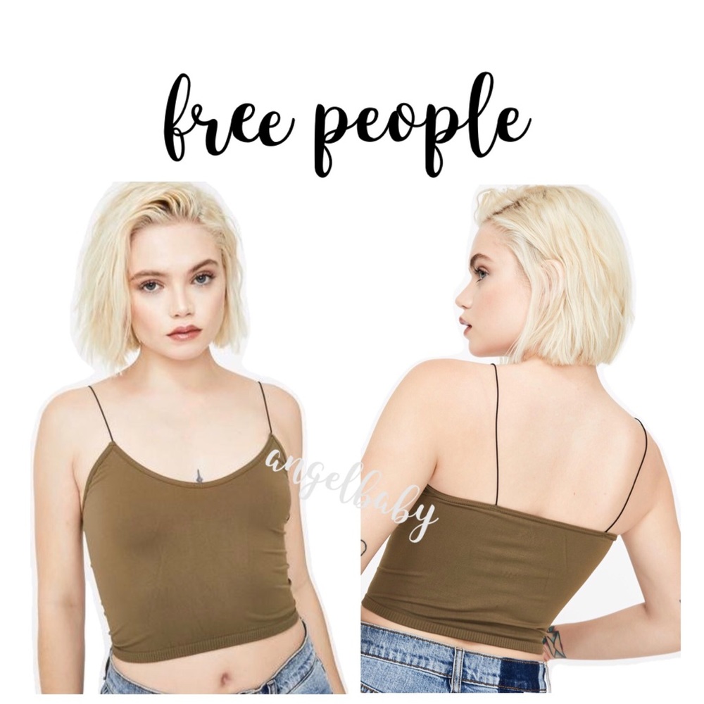 Free People Skinny Strap Brami Moss Green!